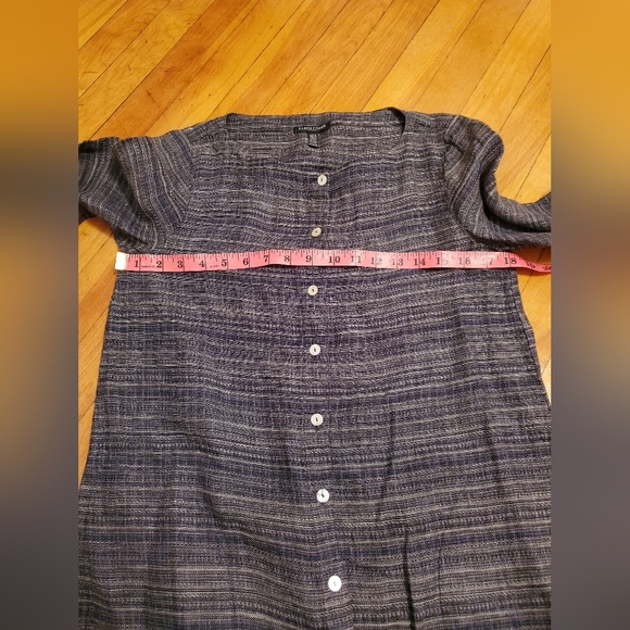 Eileen Fisher coastline tunic. Oversized. 100% linen. Grey, white, blue. XS P. - Picture 11 of 14